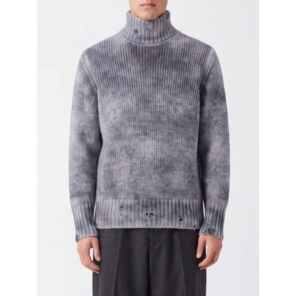 Avant Toi Men Avant Toi Abstract Pattern Cashmere And Silk Turtleneck Jumper